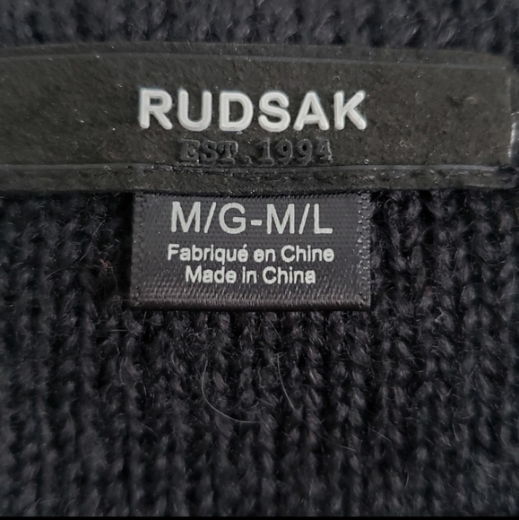 RUDSAK mixed media sweater black medium large - Picture 4 of 11